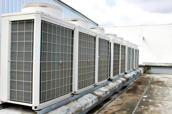 HVAC line up on the roof